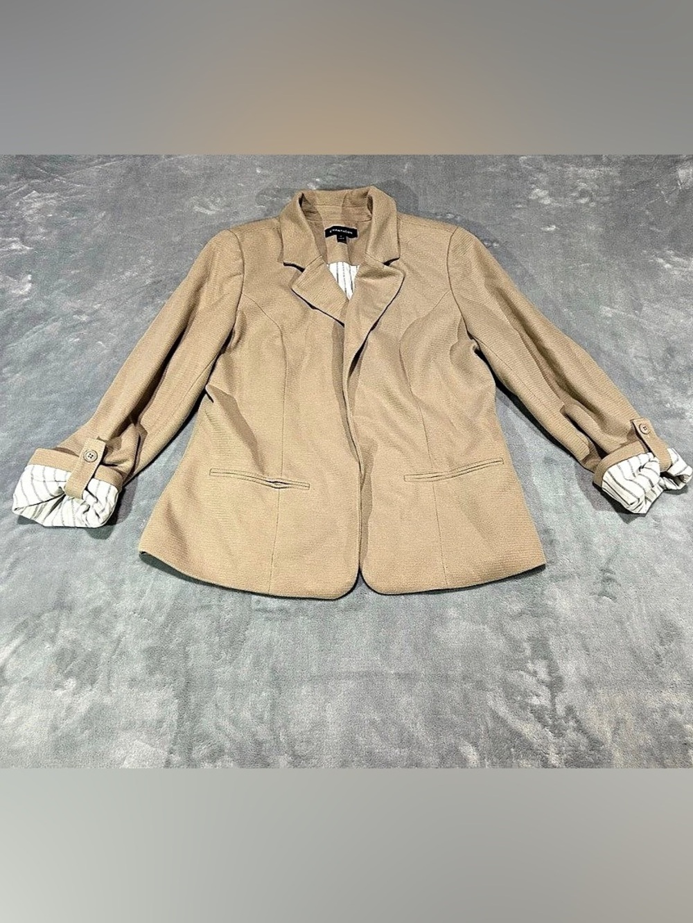 Hawthorn Textured Striped Blazer in Brown Size Large
